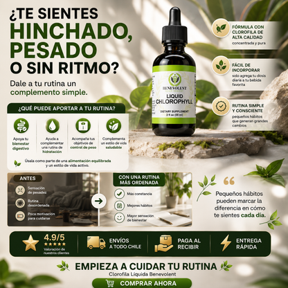 Clorofila Líquida Benevolent | Vitalidad y bienestar para complementar tu rutina